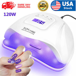 US 120W Nail Dryer LED Lamp UV Light Polish Gel Curing Machine Electric Manicure