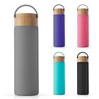 JoyJolt Borosilicate Glass Water Bottle with Strap, Silicone Sleeve and Lid...
