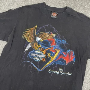 Harley Davidson T Shirt Herren L "The Strong Survive" Dragon Eagle Vintage 1998 90er - Bild 1 von 13