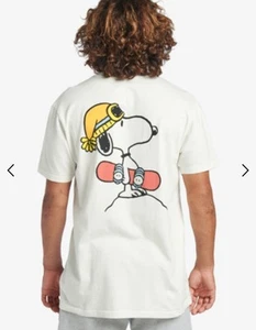 Quicksilver x Peanuts Snoopy Snowboarding On The Logo Men’s Size Small - Picture 1 of 8