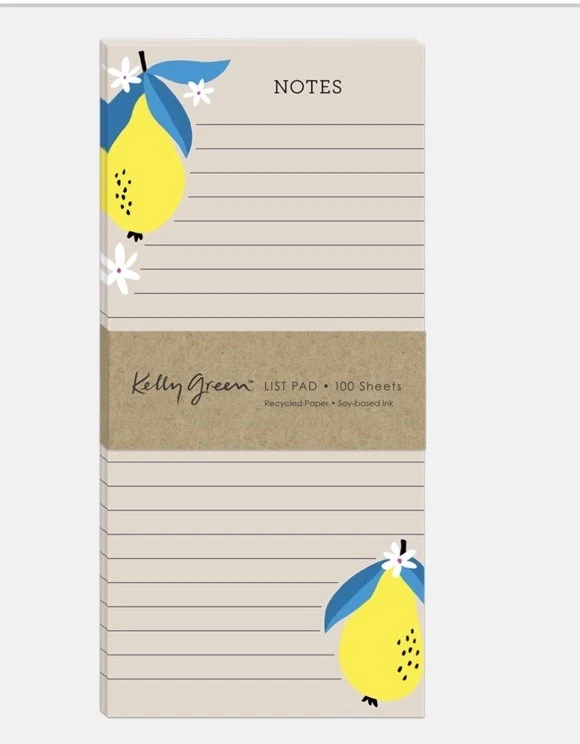 PUNCH STUDIO KELLY GREEN FRUIT MARKET LEMON LIST PAD MAGNET GROCERY 100 Pgs NEW - Image 1 of 1