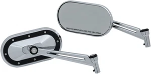 Kuryakyn 1765 Pair Chrome Heavy Industry Slotted 6" Front Motorcycle Mirror Set - Picture 1 of 1