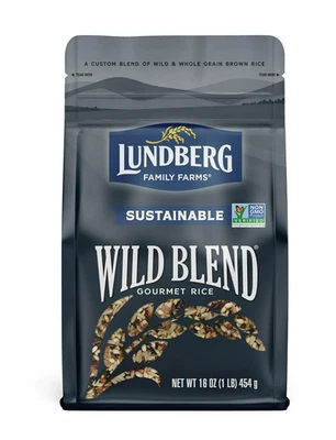 Arroz silvestre sostenible Lundberg - Sin gluten, vegano, bolsa resellable de 1 lb Foto 1 de 4