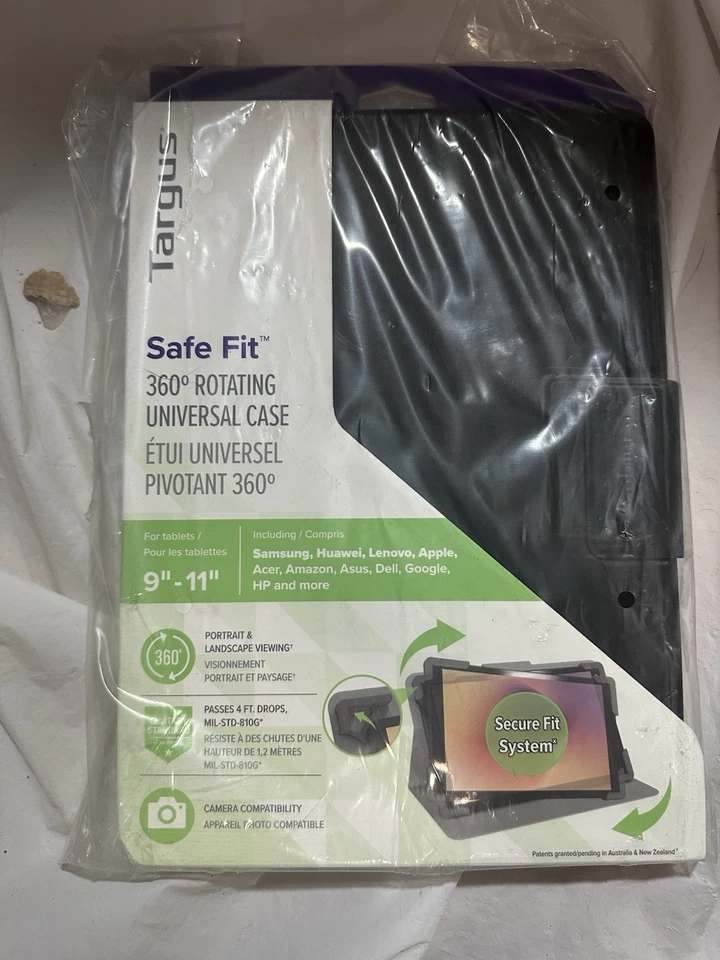 Targus Safe Fit Universal 9-11 360 Rotating Tablet Case Black - THZ785GL B3 - Image 1 of 4