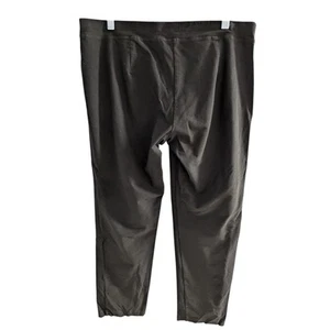Eileen Fisher Size Large Slim Ankle Pants Dark Green Nylon Blend Elastic Waist - Picture 1 of 6