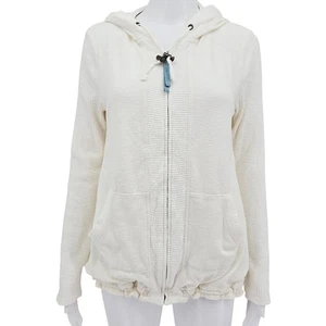 Anthropologie Saturday Sunday Full Zip Hoodie Jacket White S - Picture 1 of 9