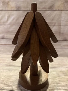 Wooden Trivets for Hot Dishes, 3 Wooden Tree-Trivet Set, Wood Coasters 9” - Picture 1 of 6