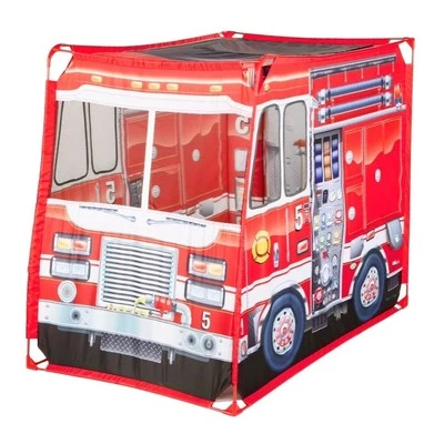 MELISSA & DOUG Fire Truck Play Tent 4’  Red Fabric Adventure Playhouse - Image 1 of 4