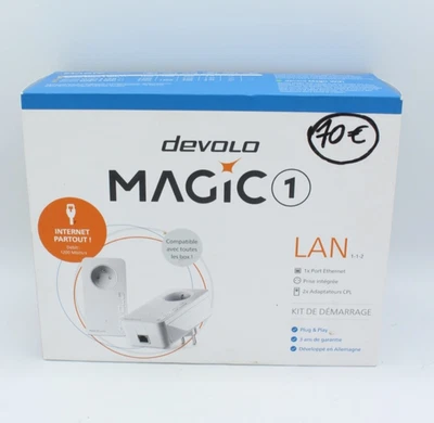 devolo Magic 1 LAN 1-1-2 Powerline Adapter 1200 Mbit/s DLAN Ethernet FR - Bild 1 von 4