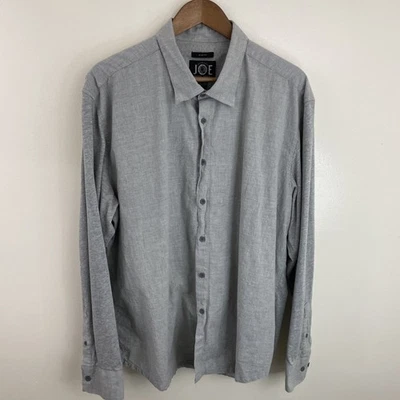 Camisa masculina Joseph Abboud dois tecidos 2XL XXL fina cinza manga longa botão para baixo - Imagem 1 de 4