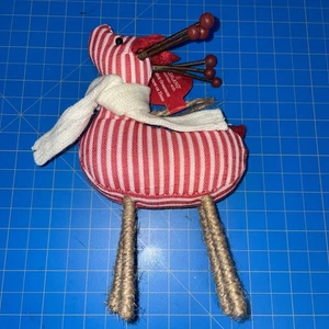 Ashland Fabric Deer Ornament Red Stripe - Picture 1 of 13