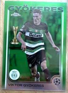 Viktor Gyokeres Green 94/99 2024-25 Topps Chrome UEFA UCC Soccer (1:187 hobby) - Picture 1 of 2