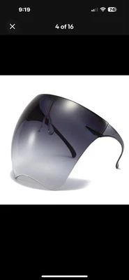 Oversized Full Face Cover Mirror Shield  Reflective Shade Safety Glasses Black🤩 - Image 1 of 4