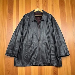 Yuan Giacca Moto Uomo Pelle Marrone Taglia 48 Media Lunghezza Casual - Foto 1 di 17