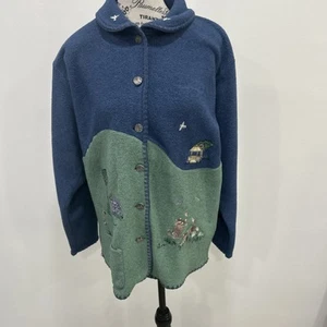 Vintage Northern Reflections Fleece Jacket Countryside Theme Cottage Core Sz M - Picture 1 of 9