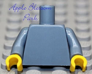 NEW Lego Girl/Boy Minifig Plain SAND BLUE TORSO Blank w/Yellow Minifigure Hands - Picture 1 of 1