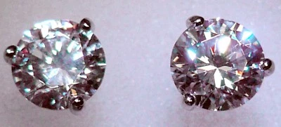 2 Kt Tw Martini Orecchini Russo Zirconia Cubica Screwbacks 14 Carati Oro Giallo - Immagine 1 di 2