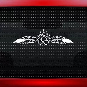 24" Bear Paw #20 Native American Car Decal Window Sticker Wolf Feather 20 COLORS - Picture 1 of 1