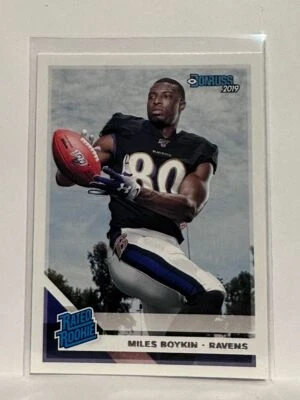 #330 Miles Boykin Rated Rookie Baltimore Ravens 2019 Donruss Football Card - Image 1 of 2