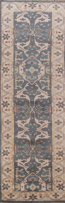 Handmade Oushak Indian Hallway 10 ft. Runner Rug Wool Carpet 3x10 ft - Image 1 of 4