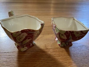VINTAGE ROYAL WINTON GRIMWADES MORNING GLORY CREAMER AND OPEN SUGAR BOWL NICE! - Picture 1 of 7
