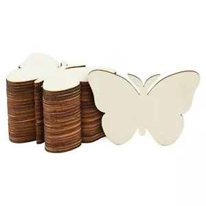 60 Pack Unfinished Wood Butterfly Cutouts for Crafts, Wooden Butterflies, 2 in - Picture 1 of 6
