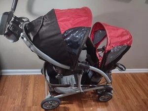 Graco Quattro Tour Duo Double Stroller Tandem Seating, Brown/Red - Picture 1 of 18