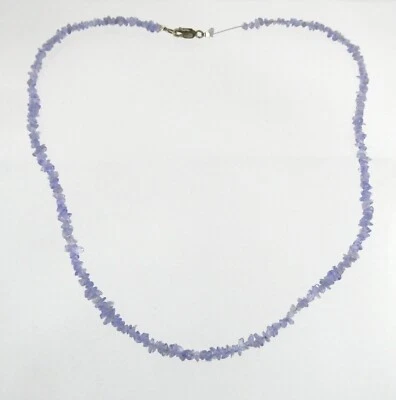 Collar de plata esterlina 925 20 pulgadas 12,3 g de piedras preciosas de iolita Foto 1 de 4