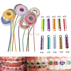 Double Color Dental Orthodontic Elastic Ligature Tie Rubber Bands Power Chains - Picture 1 of 11