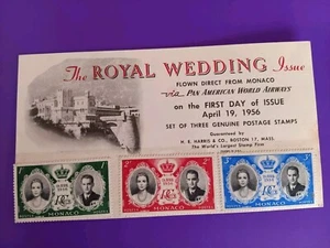 Ersttagsbrief "Die königliche Hochzeit" mit seltenen Briefmarken datiert 19. April 1956 - Bild 1 von 2