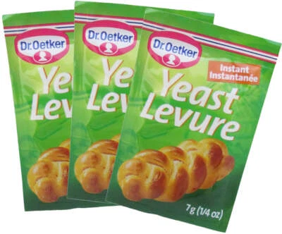 【Pack of 3】Dr. Oetker Yeast Levure (Instant Yeast) / 3 Pk - 0.75oz Free Shipping