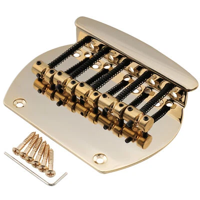 Musiclily Pro Gold 16mm Steel 5-String Bass Bridge For Music Man MM Style Bass