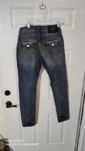 True Religion Rocco jeans relaxed skinny 33 Button Back Pockets NWOT - Picture 1 of 11