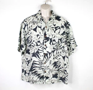 Chemise vintage Tommy Bahama homme L grande boutonnée lin camp manches courtes fleurie - Photo 1/8