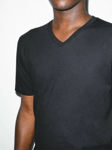 Gildan American Apparel Unisex Organic Classic V-Neck T-Shirt Schwarz 2XL (CL121) - Bild 1 von 5