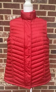 TALBOTS PETITES *SIZE 1X* RED DUCK DOWN QUILTED PUFFER VEST - Picture 1 of 5