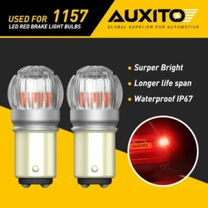 2x AUXITO 1157 7528 2357 LED Bulbs Super Red Brake Tail Stop Parking Light G - Foto 1 di 12