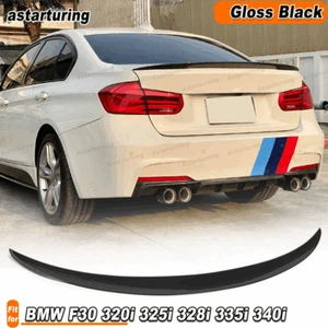 For BMW 3 Series F30 320i F80 M3 2013-18 Gloss Black Rear Trunk Spoiler Wing Lip - Picture 1 of 13