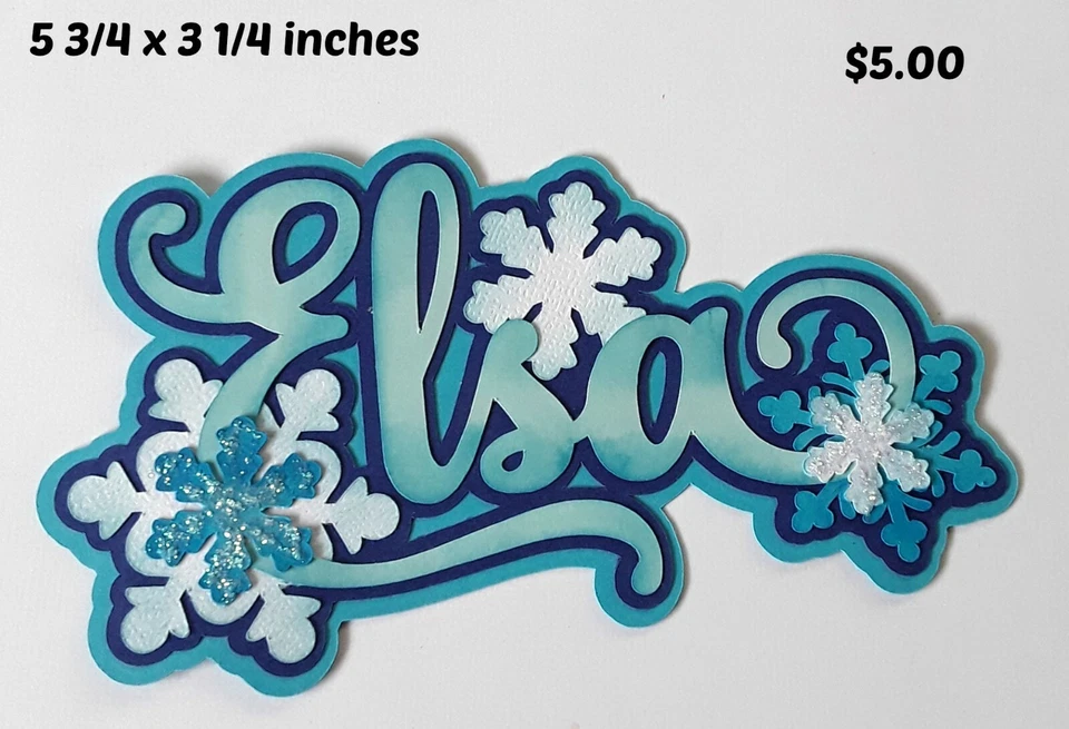 ELSA DISNEY TITLE álbum de recortes piezas de papel prehecho troquelado 3D por Rhonda Foto 1 de 1