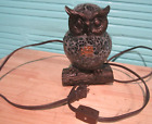 Tiffany Style Mosaic Stained Glass Owl Night Light Table Lamp 6.5" Works