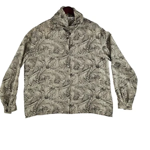 Anne Klein II Damen Jacquard Jacke Knopfleiste Langarm Wolle Braun Größe 16 - Bild 1 von 8