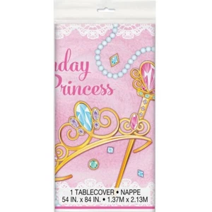 Pink Princess Plastic Table Cover Tablecloth 137cm x 213cm (54" x 84") - Picture 1 of 1