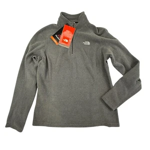 NEW North Face Classic Micro Fleece 1/4 Zip Pullover Women Large Gray Polartec - Picture 1 of 12
