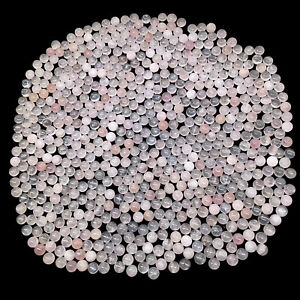 Natural Rose Quartz 50 Pcs 8mm Round Beautiful Pink Loose Cabochon Gemstones Lot