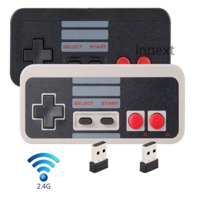2Pack Wireless 2.4GHz NES Retro Gamepad For Windows PC Mac Linux USB Controller - Image 1 of 4