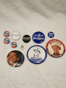 LOT OF 11 - 1980, 1981 & 1984 REAGAN PRESIDENTIAL CAMPAIGN PINBACK BUTTONS - Picture 1 of 10