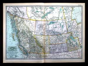 1897 Century Map Canada Alberta MacKenzie Yukon Assiniboia Winipeg Vancouver BC - Picture 1 of 4