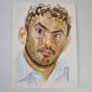 Michael Stennett unsigniertes Aquarell Portrait eines Mannes Kopf Studie - Bild 1 von 11