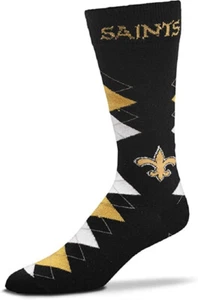 NEW! NFL New Orleans Saints Fan Nation Argyle Dress Socks One Size Fits Most Men - Picture 1 of 1