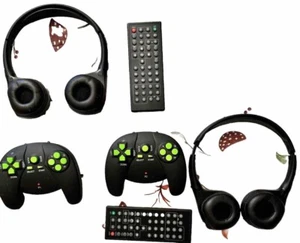 Markenlose drahtlose Stereo-Kopfhörer, Spielsteuerung für Auto-DVD-Player, schwarz - Bild 1 von 11